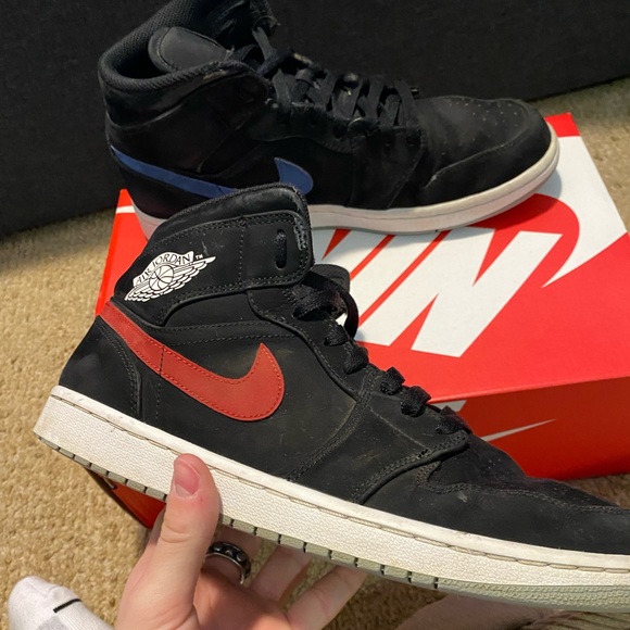 Jordan Other - jordan 1 mid, black multicolor swoosh